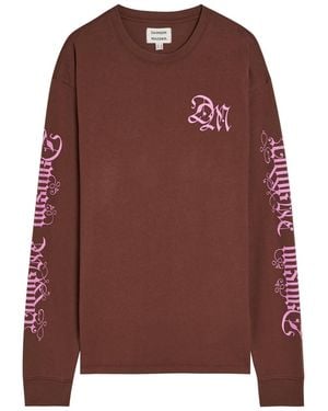 Damson Madder Pleasant Slumber Printed Cotton T-Shirt - Brown