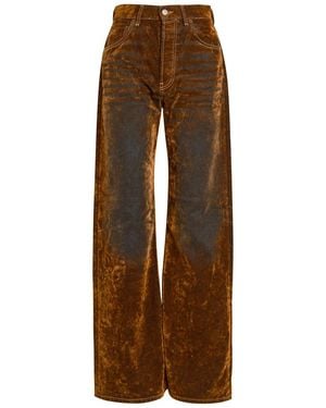 Acne Studios Burnout Straight-Leg Canvas Pants - Brown