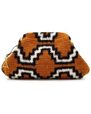 Among Equals Bilum Patterned Wool-Blend Clutch - Brown