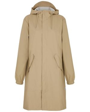 Rains Fishtail Hooded Rubberised Parka - Natural