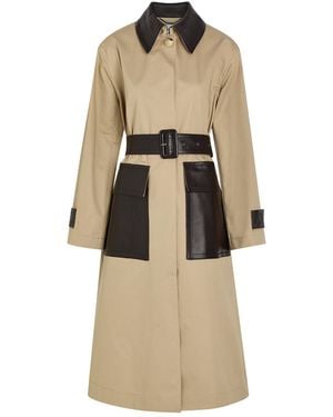 JOSEPH Zaman Belted Leather And Cotton Coat - Natural