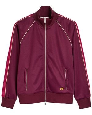 Wales Bonner Logo-Embroidered Satin-Jersey Track Jacket - Purple