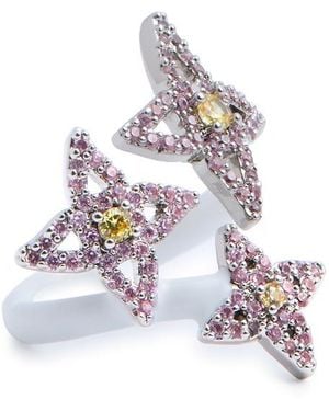 Basliq Star Boy Embellished Enamel Ring - White