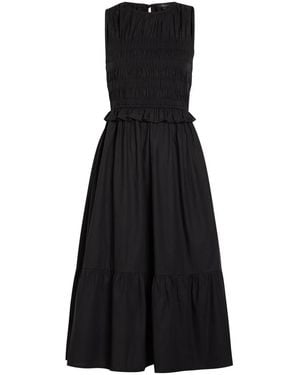 Rails Rialto Smocked Cotton Midi Dress - Black