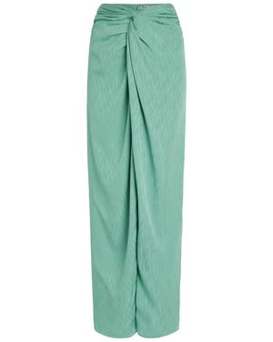 Blazé Milano Konik Twist Silk Maxi Skirt - Green