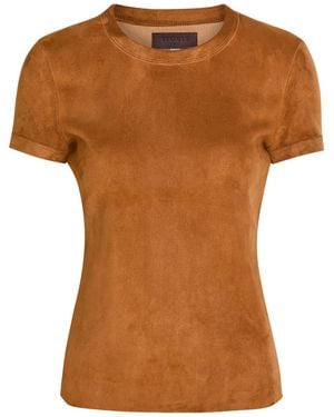 Stouls 05 Stretch-Suede T-Shirt - Brown