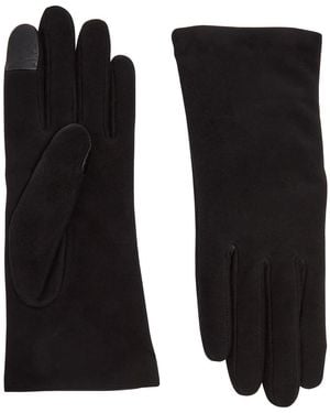 Agnelle Ines Cashmere-Lined Suede Gloves - Black