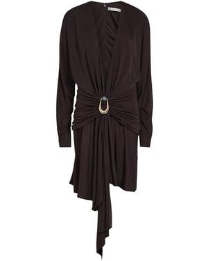 Christopher Esber Draped Asymmetric Jersey Midi Dress - Black