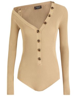 A.W.A.K.E. MODE Ribbed Knitted Bodysuit - Natural