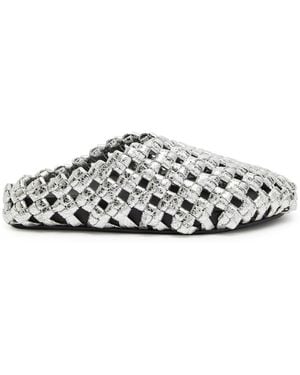 A.W.A.K.E. MODE Mismatched Metallic Leather Mules - White