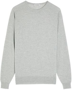 John Smedley Lundy Fine-Knit Merino Wool Jumper - Grey