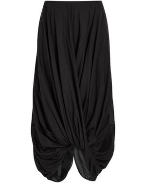 TOTEME Cocoon Cotton-Blend Midi Skirt - Black
