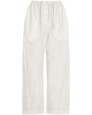 Studio Nicholson Drawstring Straight-Leg Cotton Pants - White