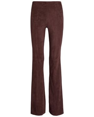 Stouls Gege Flared-Leg Suede Leggings - Purple