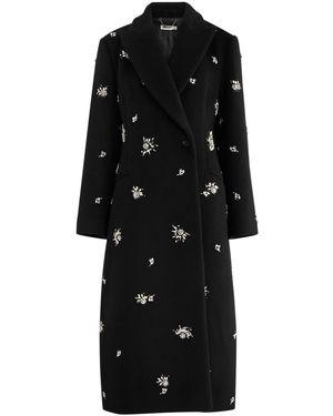 Jonathan Simkhai Gianni Crystal-Embellished Wool-Blend Coat - Black