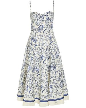 Jonathan Simkhai Analise Printed Linen-Blend Midi Dress - White