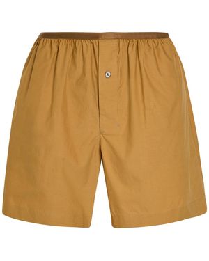 Lemaire Cotton And Silk-Blend Boxer Shorts - Brown