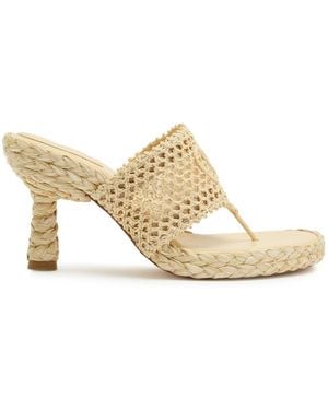 Chloé Isla Raffia Heeled Sandal - Metallic