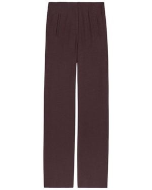 Veronica Beard Jude Wide-Leg Woven Pants - Purple