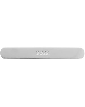 BOSS Logo-Engraved Tie Clip - White