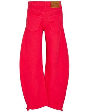 A.W.A.K.E. MODE Mirrored Effect Barrel-Leg Denim Jeans