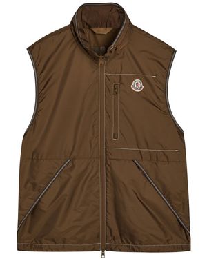 Moncler Ansiei Hooded Nylon Gilet - Brown