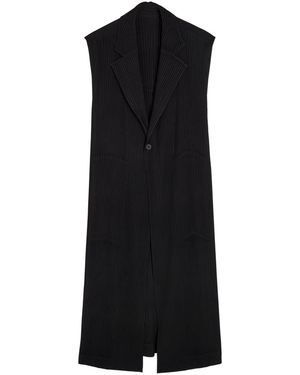 Issey Miyake Pleated Crepe Vest - Black