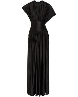 Rabanne Gathered Stretch-Jersey Gown - Black