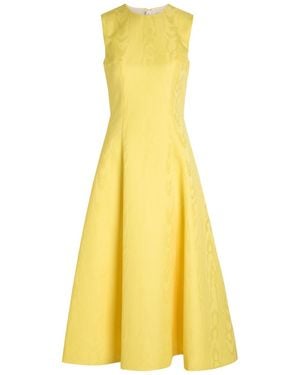 Emilia Wickstead Mara Moiré Midi Dress - Yellow