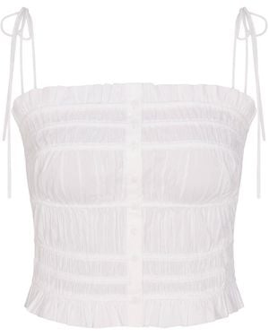 Skims Ruffled Poplin Cami Top - White