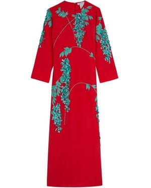 BERNADETTE Harry Embroidered Silk Maxi Dress