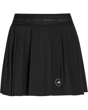 Stella McCartney Adidas X Training Logo-Print Pleated Shell Skort - Black