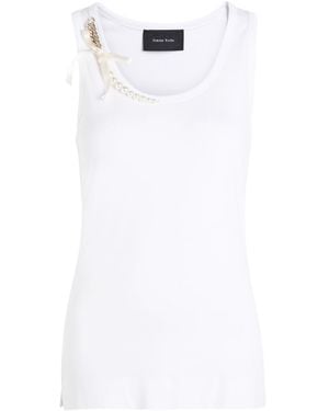 Simone Rocha Pearl Chain Sculpt Cotton Tank - White