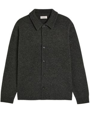 FRAME Brushed Wool And Yak-Blend Overshirt - Black