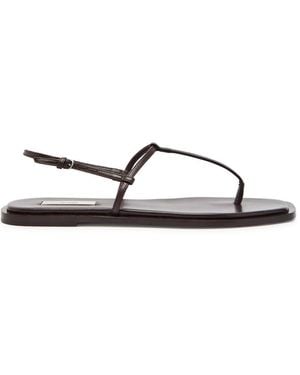 TOTEME T-Strap Leather Sandals - Brown