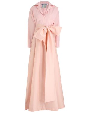 BERNADETTE Beatrice Cotton-Blend Maxi Shirt Dress - Pink