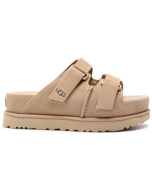 UGG Goldenstar Suede Flatform Sliders - Brown