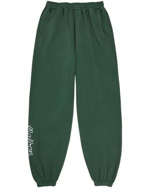 Malbon Clubhouse Logo Cotton Joggers - Green
