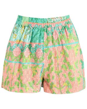 Never Fully Dressed Elissa Printed Fil Coupé Cotton Shorts - Green