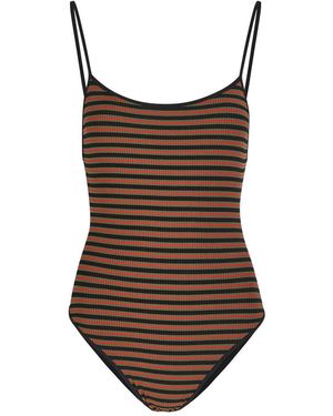 Lido Trentasei Striped Swimsuit - Brown