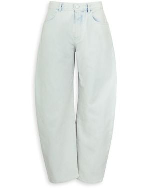 Alaïa Low Round Barrel-Leg Jeans - Blue