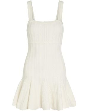 LoveShackFancy Tabatha Pointelle-Knit Mini Dress - White