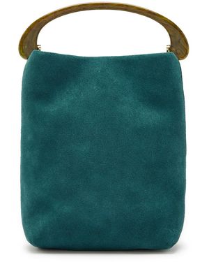 Dries Van Noten Crisp Suede Top Handle Bag - Green