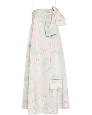 BERNADETTE Bailey Bow Floral-Print Shell Midi Dress - White