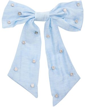 Sister Jane Honey Embellished Bow Hair Clip - Blue