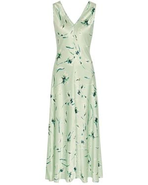Rails Camellia Floral-Print Satin-Crepe Midi Dress - Green