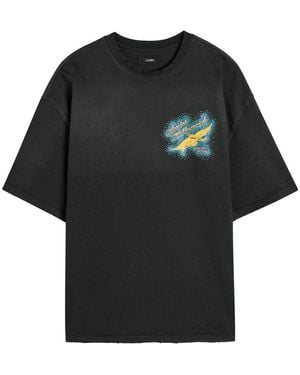 Amiri Crystal Wings Embellished Cotton T-Shirt - Black