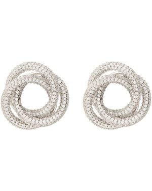 CZ by Kenneth Jay Lane Crystal-Embellished Rhodium-Plated Drop Earrings - White