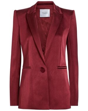 Galvan London Sculpted Satin Blazer - Red