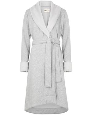 UGG Duffield Ii Fleece Lined Cotton Jersey Robe Robe, Open Front - Grey